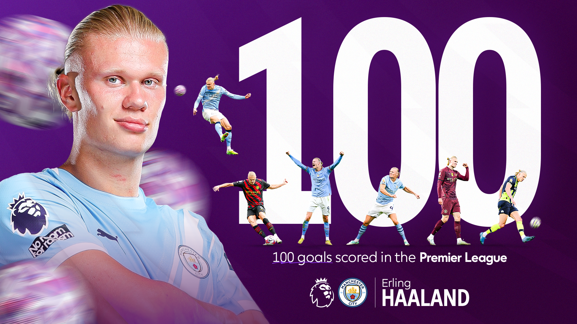 Erling Haaland 100 EPL goals 